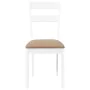 Sillas de comedor con cojines 2uds madera maciza blanco caucho de , Sillas de comedor - Ref: Foro24-4102386, Precio: 93,32 €,...
