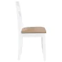 Sillas de comedor con cojines 2uds madera maciza blanco caucho de , Sillas de comedor - Ref: Foro24-4102386, Precio: 93,32 €,...