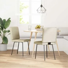 Sillas de comedor 2 unidades cuero sintético crema de , Sillas de comedor - Ref: Foro24-4101167, Precio: 86,96 €, Descuento: %