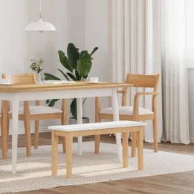 Banco 90 cm madera maciza caucho blanco de , Bancos de comedor y cocina - Ref: Foro24-4102598, Precio: 70,35 €, Descuento: %
