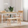 Banco 90 cm madera maciza caucho blanco by , Dining and kitchen benches - Ref: Foro24-4102598, Price: 70,35 €, Discount: %