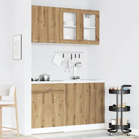 Set de muebles cocina 4 pzas madera ingeniería roble artesanal de , Armarios de cocina - Ref: Foro24-3328574, Precio: 266,51 ...