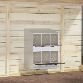 Nido para gallinas con 6 compartimentos plateado galvanizado de , Jaulas y habitáculos para animales pequeños - Ref: Foro24-8...