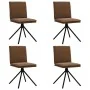 Sillas de comedor 4 unidades piel de ante artificial marrón de , Sillas de comedor - Ref: Foro24-3315378, Precio: 222,42 €, D...