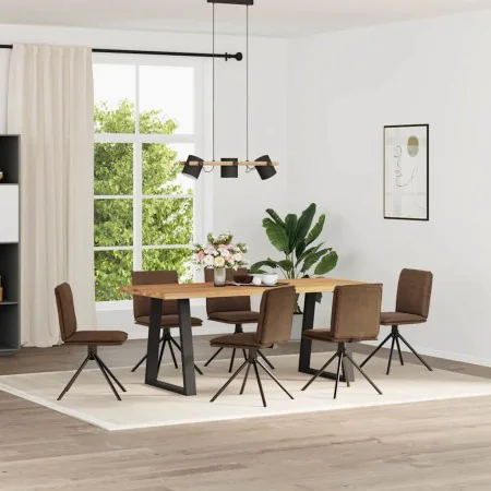 Sillas de comedor 6 unidades piel de ante artificial marrón de , Sillas de comedor - Ref: Foro24-3315648, Precio: 332,23 €, D...