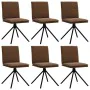 Sillas de comedor 6 unidades piel de ante artificial marrón de , Sillas de comedor - Ref: Foro24-3315648, Precio: 332,23 €, D...
