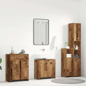 Juego de muebles de baño 4 piezas madera ingeniería envejecida de , Muebles de baño - Ref: Foro24-3328941, Precio: 236,42 €, ...