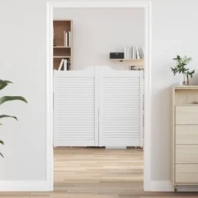 Puertas batientes diseño de lamas 1 par blanco 90x100 cm von , Türen für zu Hause - Ref: Foro24-4107144, Preis: 79,71 €, Raba...