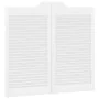 Puertas batientes diseño de lamas 1 par blanco 90x100 cm by , Doors for the home - Ref: Foro24-4107144, Price: 79,71 €, Disco...