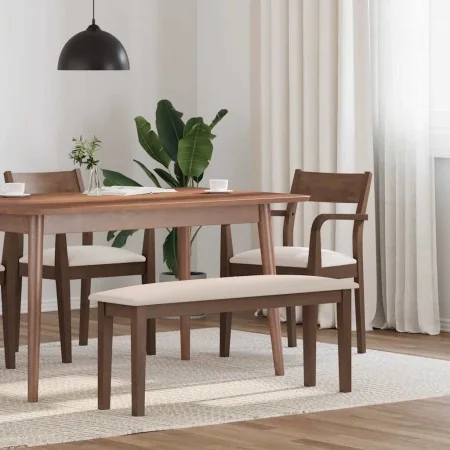 Banco 110 cm madera maciza marrón caucho by , Dining and kitchen benches - Ref: Foro24-4102601, Price: 77,00 €, Discount: %