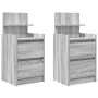 Mesillas de noche con 2 cajones 2 uds gris Sonoma 38x34x80 cm de , Mesitas de noche - Ref: Foro24-861366, Precio: 97,38 €, De...