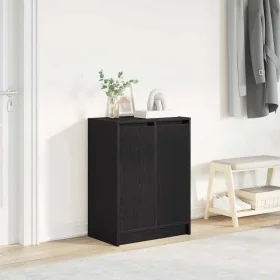 Zapatero de madera de roble negro 57x34x76 cm de , Zapateros y organizadores de calzado - Ref: Foro24-861869, Precio: 87,59 €...