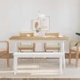 Banco 110 cm madera maciza caucho blanco de , Bancos de comedor y cocina - Ref: Foro24-4102608, Precio: 78,98 €, Descuento: %