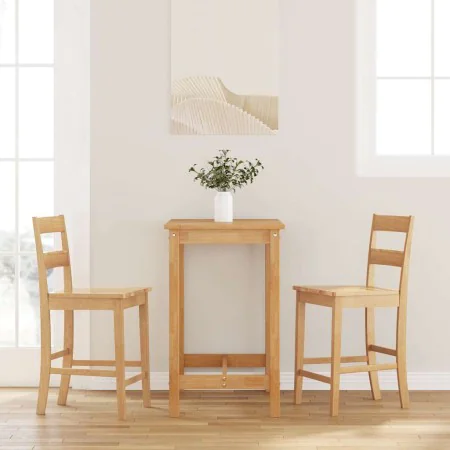 Taburetes de bar 2 uds madera maciza natural caucho de , Taburetes de cocina - Ref: Foro24-4102558, Precio: 131,15 €, Descuen...