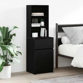 Mesilla de noche de madera de ingeniería negra 39x35x125 cm by , Nightstands - Ref: Foro24-861311, Price: 75,92 €, Discount: %