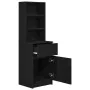 Mesilla de noche de madera de ingeniería negra 39x35x125 cm de , Mesitas de noche - Ref: Foro24-861311, Precio: 75,92 €, Desc...