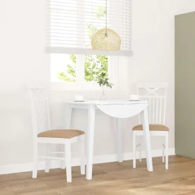Sillas de comedor con cojines 2uds madera maciza blanco caucho by , dining chairs - Ref: Foro24-4102416, Price: 114,96 €, Dis...