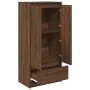 Armario con cajón de roble marrón 55,5x34x119,5 cm de , Aparadores - Ref: Foro24-861649, Precio: 94,23 €, Descuento: %