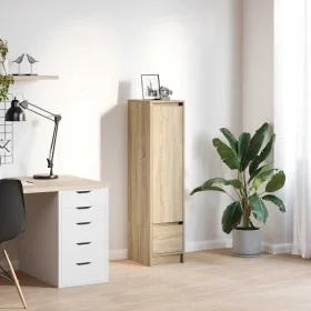 Aparador alto roble Sonoma 29,5x34x119,5cm madera de ingeniería de , Aparadores - Ref: Foro24-861654, Precio: 69,60 €, Descue...