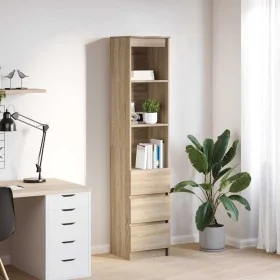 Aparador alto roble Sonoma 37,5x35x180 cm madera de ingeniería de , Aparadores - Ref: Foro24-861663, Precio: 95,14 €, Descuen...