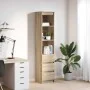 Aparador alto roble Sonoma 37,5x35x180 cm madera de ingeniería de , Aparadores - Ref: Foro24-861663, Precio: 95,14 €, Descuen...
