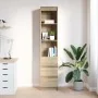 Aparador alto roble Sonoma 37,5x35x180 cm madera de ingeniería de , Aparadores - Ref: Foro24-861663, Precio: 95,14 €, Descuen...