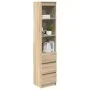 Aparador alto roble Sonoma 37,5x35x180 cm madera de ingeniería de , Aparadores - Ref: Foro24-861663, Precio: 95,14 €, Descuen...