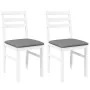 Sillas de comedor con cojines 2uds madera maciza blanco caucho de , Sillas de comedor - Ref: Foro24-4102421, Precio: 79,10 €,...