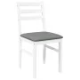 Sillas de comedor con cojines 2uds madera maciza blanco caucho de , Sillas de comedor - Ref: Foro24-4102421, Precio: 79,10 €,...