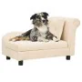Sofá para perros con almohada crema felpa 83x44x44 cm de , Camas para perros - Ref: Foro24-171106, Precio: 129,43 €, Descuent...