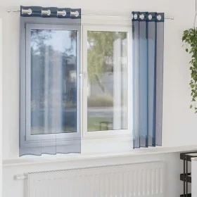 Cortinas de gasa con ojales 2 uds azul real de , Cortinas y visillos - Ref: Foro24-4102113, Precio: 13,23 €, Descuento: %