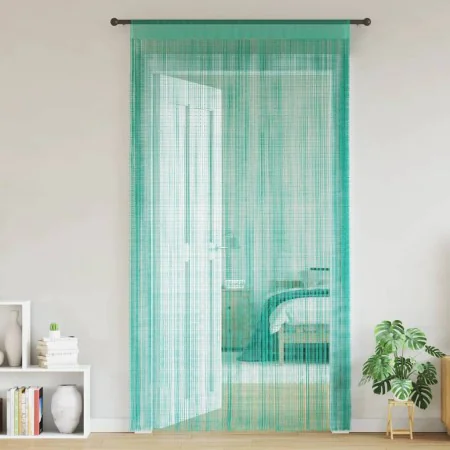 Cortinas de tiras 2 uds turquesa 140x250 cm de , Cortinas y visillos - Ref: Foro24-4102040, Precio: 18,53 €, Descuento: %