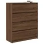Aparador roble marrón 80x35x99 cm madera de ingeniería by , Sideboards - Ref: Foro24-3328486, Price: 130,51 €, Discount: %