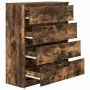 Aparador roble ahumado 80x35x99 cm madera de ingeniería de , Aparadores - Ref: Foro24-3328484, Precio: 125,11 €, Descuento: %