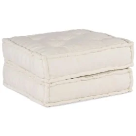 Puff modular de tela color crema 70x70x36 de , Cojines para sillas y sofás - Ref: Foro24-4019023, Precio: 117,18 €, Descuento: %