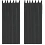 Cortinas de gasa con bolsillos para varillas 2 uds. negro de , Cortinas y visillos - Ref: Foro24-4102170, Precio: 15,00 €, De...