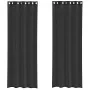 Cortinas de gasa con ojales 2 uds negro140x260 cm de , Cortinas y visillos - Ref: Foro24-4102063, Precio: 15,55 €, Descuento: %