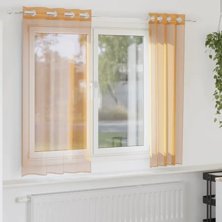 Cortinas de gasa con ojales 2 uds naranja 140x140 cm by , Curtains and curtains - Ref: Foro24-4102089, Price: 13,46 €, Discou...