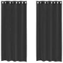 Cortinas de gasa con ojales 2 uds negro140x225 cm de , Cortinas y visillos - Ref: Foro24-4102061, Precio: 15,00 €, Descuento: %