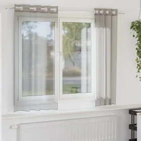 Cortinas de gasa con ojales 2 uds gris claro 140x140 cm von , Vorhänge und Gardinen - Ref: Foro24-4102107, Preis: 13,46 €, Ra...