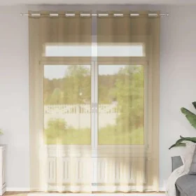 Cortinas de gasa con ojales 2 uds arena de , Cortinas y visillos - Ref: Foro24-4102124, Precio: 15,92 €, Descuento: %