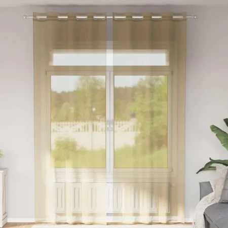 Cortinas de gasa con ojales 2 uds arena by , Curtains and curtains - Ref: Foro24-4102124, Price: 15,92 €, Discount: %