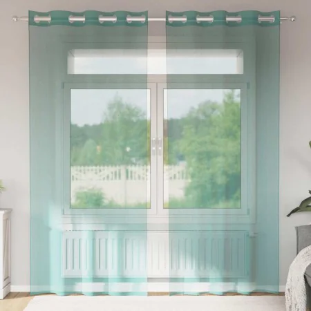 Cortinas de gasa con ojales 2 uds turquesa by , Curtains and curtains - Ref: Foro24-4102145, Price: 14,79 €, Discount: %