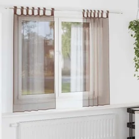 Cortinas de gasa con bolsillos para varillas 2 uds. marrón von , Vorhänge und Gardinen - Ref: Foro24-4102172, Preis: 13,08 €,...