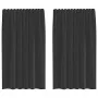 Cortinas de gasa con trabillas 2 uds. negro de , Cortinas y visillos - Ref: Foro24-4102257, Precio: 13,35 €, Descuento: %