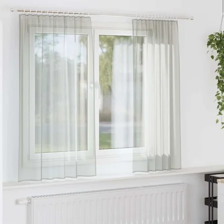 Cortinas de gasa con trabillas 2 uds gris claro 140x175 cm de , Cortinas y visillos - Ref: Foro24-4102297, Precio: 13,65 €, D...