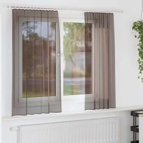 Cortinas de gasa con trabillas 2 uds. marrón de , Cortinas y visillos - Ref: Foro24-4102262, Precio: 13,35 €, Descuento: %