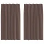 Cortinas de gasa con trabillas 2 uds. marrón de , Cortinas y visillos - Ref: Foro24-4102262, Precio: 13,35 €, Descuento: %
