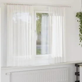 Cortinas de gasa con trabillas 2 uds. color blanco 140x140 cm de , Cortinas y visillos - Ref: Foro24-4102331, Precio: 15,15 €...
