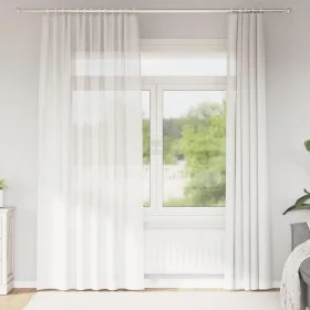 Cortinas de gasa con trabillas 2 uds. color blanco 140x225 cm de , Cortinas y visillos - Ref: Foro24-4102333, Precio: 16,01 €...